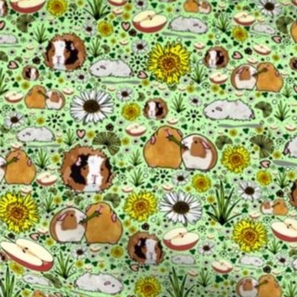 Guinea Pig Piddle Pads Lot 2 Sunflower Fleece Reusable Washable 11” square Buns - Picture 2 of 5